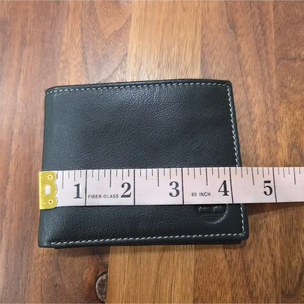 Timberland Black Bi Fold Card Holder Walllet Leather NWOT